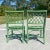 Wood 1950s Vintage Green Criss Cross Rattan Chairs- Set of 2 For Sale - Image 7 of 10