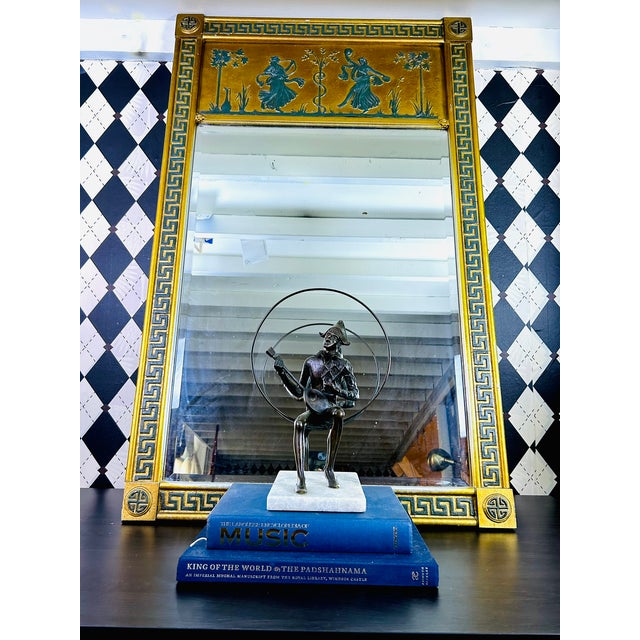 Oversized Neoclassical Greek Key Trumeau Wall Mirror With Classical Relief Frieze For Sale - Image 10 of 18