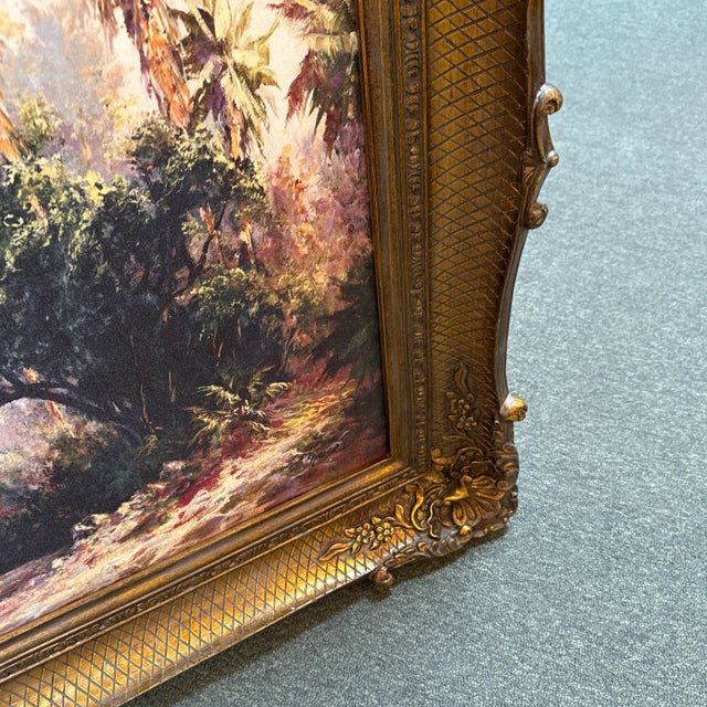 Malarz Peace River Sunset Reproduction Print in Ornate Gilt Frame For Sale - Image 4 of 12