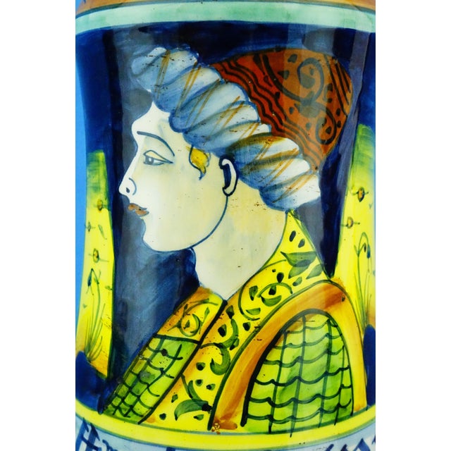 20th Century Renaissance Albarello Pharmacy Vase in Majolica Ceramic from Deruta, Italy, 1950s For Sale - Image 12 of 18
