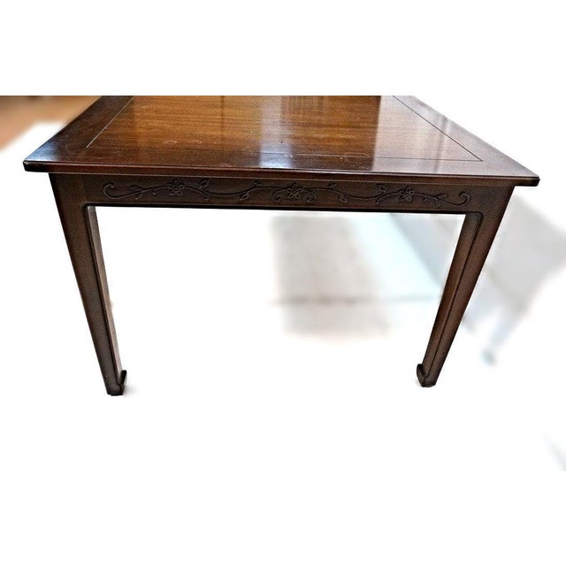 Henredon MidCentury Asian Style Carved Mahogany Dining Table Chairish