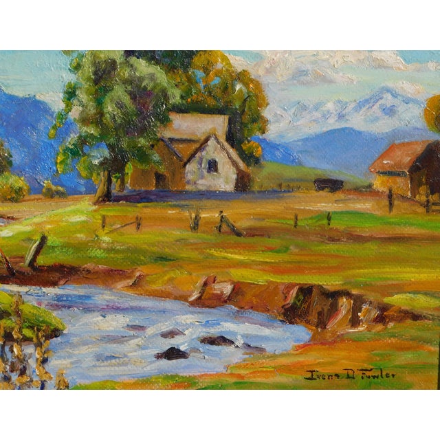 Irene Fowler noted early Denver artist 1884-1967 oil painting on board. Image 14 x 17.5" Signed lower right
