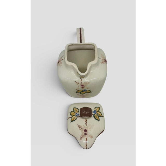 Mid 20th Century Mid 20th Century Ceramic Lidded Creamer Hand-Painted Floral Berry Motif For Sale - Image 5 of 12