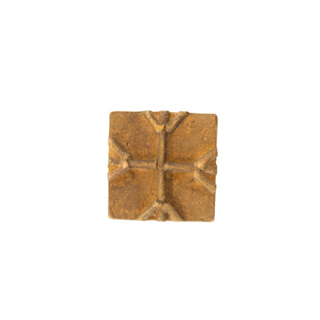Vintage African Square Bronze Coin For Sale