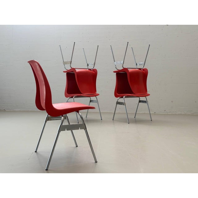 Red Vintage Stacking Chair from Lübke, 1970s For Sale - Image 8 of 18