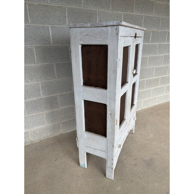 Rustic Primitive Antique Tin Stamped Pie Safe-Cupboard (Circa 1700's) For Sale - Image 3 of 18
