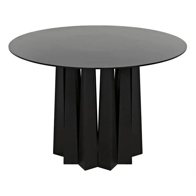 Mid-Century Modern NOIR Column Dining Table, Black Iron For Sale - Image 3 of 7