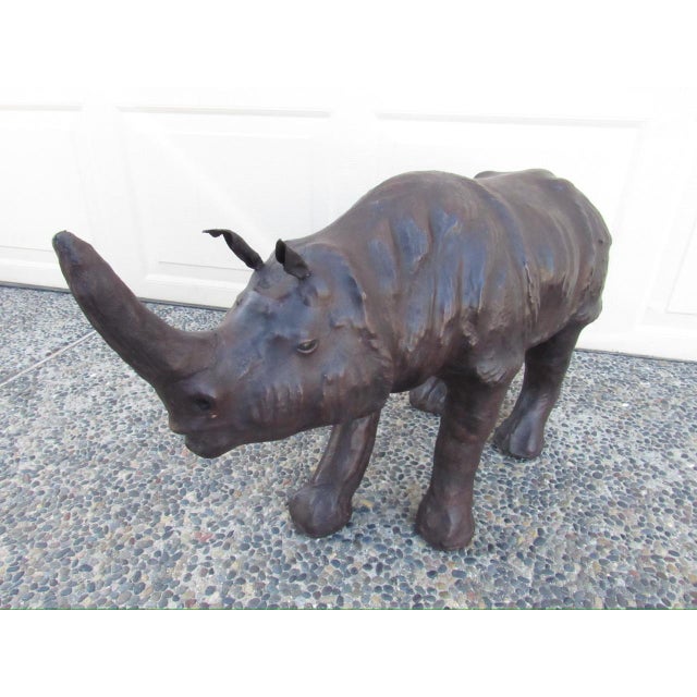 Leather Rhino Figurine For Sale - Image 4 of 12