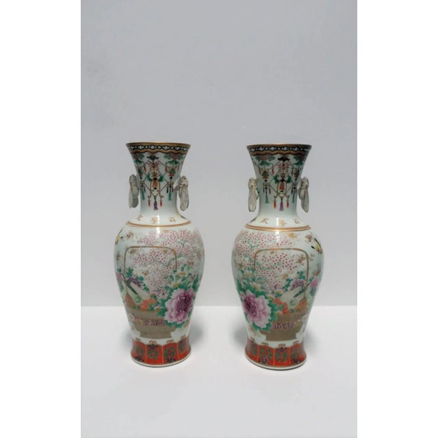 Art Deco Black and White Art Deco Japanese Kutani Porcelain Vases, Pair For Sale - Image 3 of 11