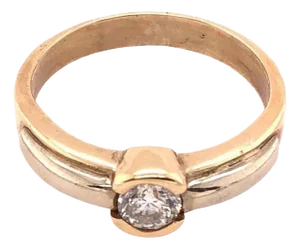 14 Karat Yellow Gold Engagement Bridal Ring 0.50 Total Diamond Weight