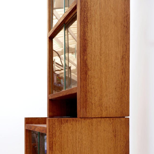 Tall Vintage Glazed Bookcase, 1960s For Sale - Image 13 of 16