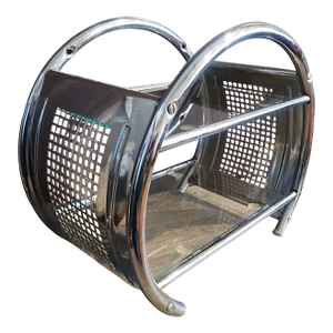 Chrome Glass 2 Tier Hanging Countertop Bathroom Kitchen Vintage Circular