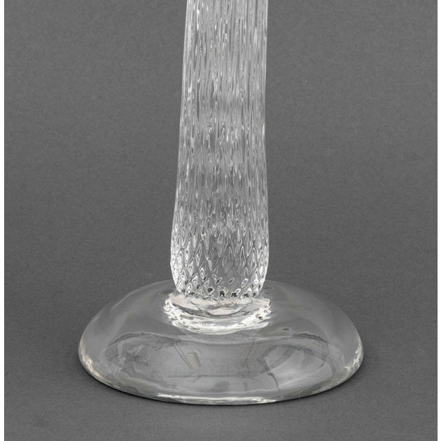 Murano Clear Art Glass Palm Tree Candlesticks, 2 For Sale - Image 9 of 10