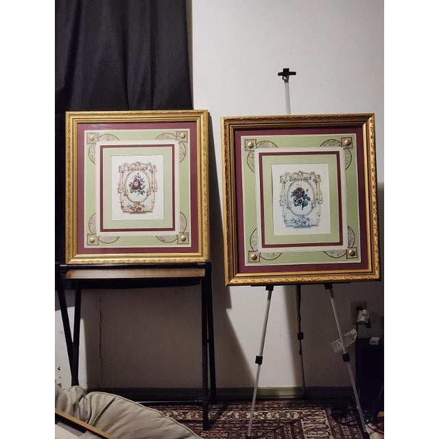 Traditional Late 20th Century John Richards Framed Rose Devotional Prints in Ornate Gold Shadowboxes -Pair For Sale - Image 3 of 18