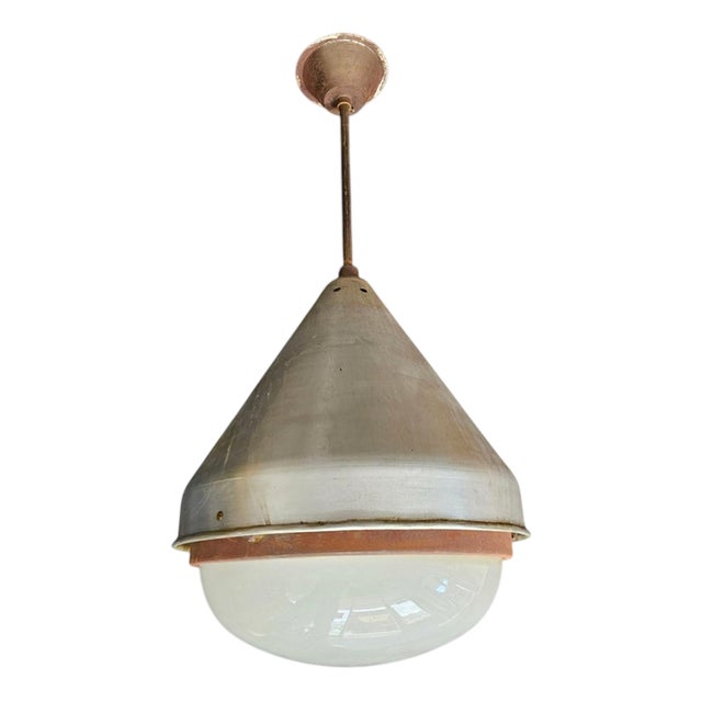 Large Industrial Aluminum Hanging Lamp, 1970s For Sale