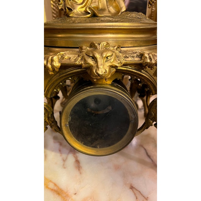 French Louis XV Style Ormolu Bronze Mantel Clock For Sale - Image 10 of 12