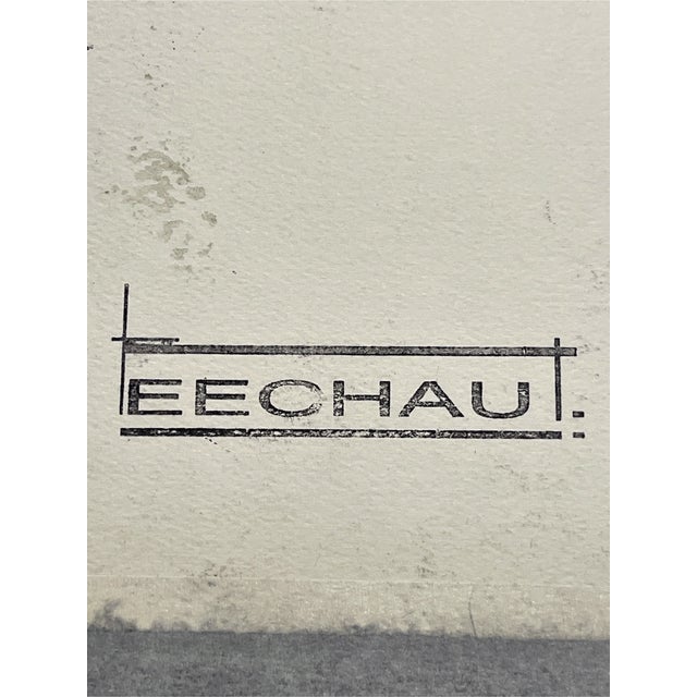 Black Eugène Eechaut, Abstract Composition, 1973, Ink on Paper, Framed For Sale - Image 8 of 12