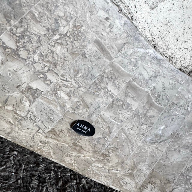 Postmodern Maitland Smith Style Sculpted Circular Polished Tessellated Stone Coffee Table For Sale - Image 11 of 12