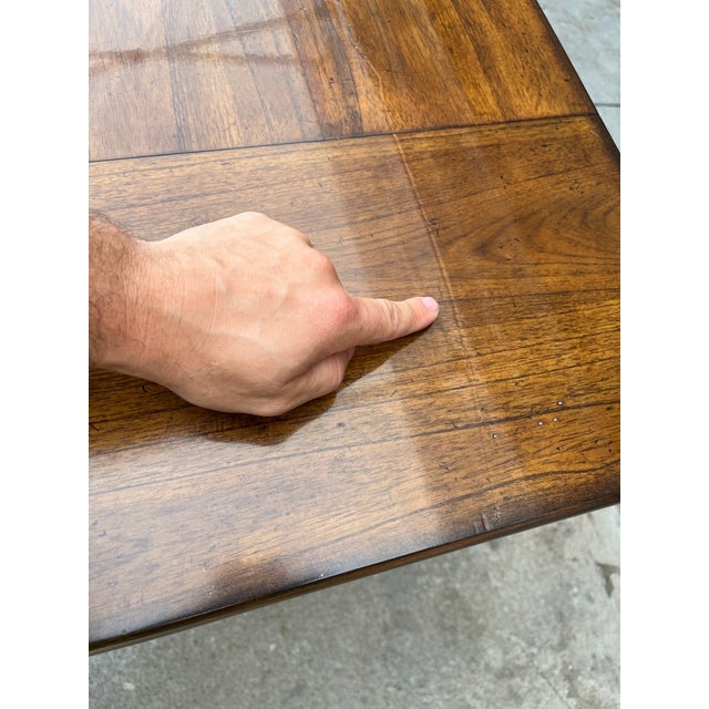 Rustic Walnut Farmhouse Extension Dining Table For Sale - Image 6 of 12