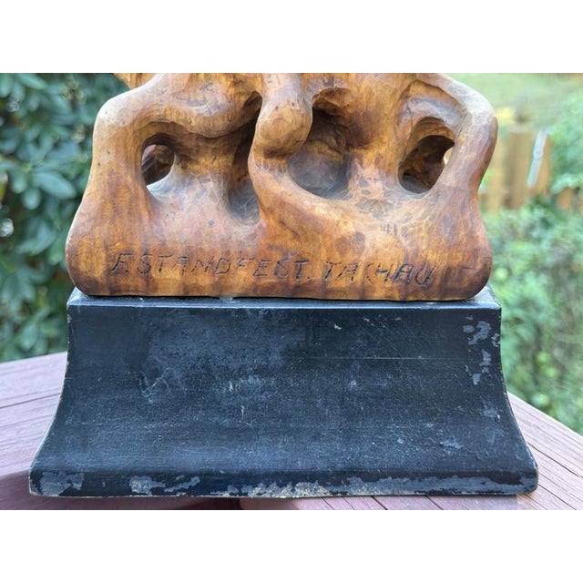 Antique 18thC Signed Folk Art Sculpture Wood Carving, Itinerant Bagpipe Musician, Czech Bohemia For Sale - Image 15 of 16