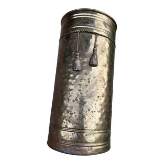 1970s Brass Bow Tie Umbrella Holder 13” For Sale