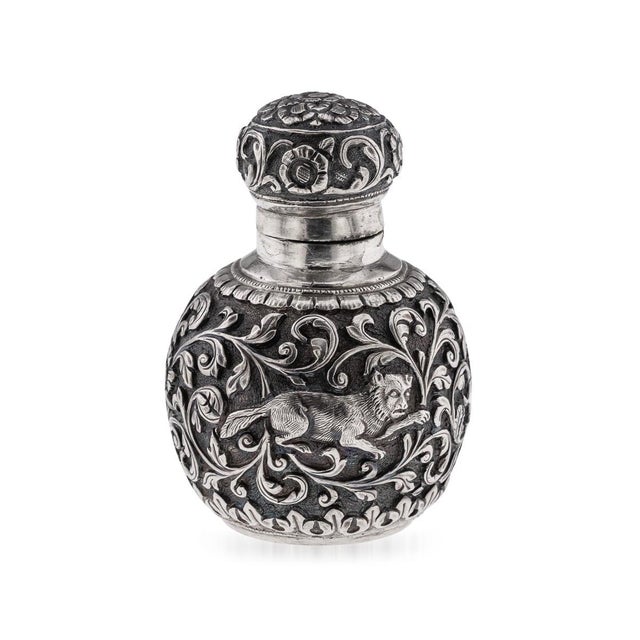 Antique 19th Century Indian Kutch Silver Scent Bottle by Oomersi Mawji, 1890s For Sale - Image 15 of 15