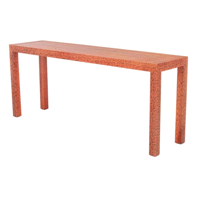 Karl Springer Red Python Parsons Table For Sale