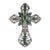Art Deco-Inspired Emerald Diamond Cross Brooch Cum Pendant- Best for Gifting For Sale