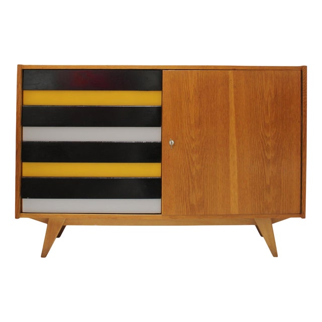 Oak Sideboard with Lacquered Drawers, Former Czechoslovakia, 1960s For Sale