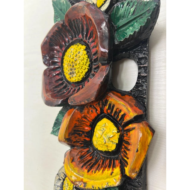 Fat Lava Ceramic Wall Plaque with Flower Motif attributed to Ruscha, Germany, 1960s For Sale - Image 10 of 13