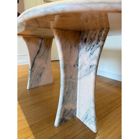 1960s Portuguese Rosa Marble Dining Table For Sale - Image 4 of 6