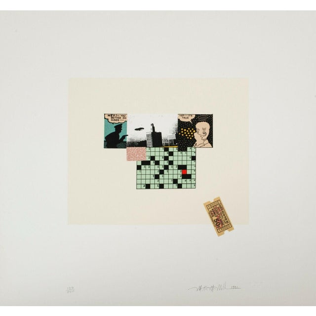 1990s Michael McMillien "Flight to Mars" 11 Color Silkscreen Print Limited Edition 165 of 250 Signed For Sale - Image 5 of 6