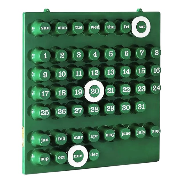 Ring-A-Date Ring a Date Perpetual Calendar Wall Desk Designer Giorgio Della Beffa, Space Age Plastic Era For Sale