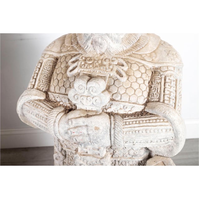Vintage Carved Stone Chinese Military Officers Statues—A Pair For Sale In New York - Image 6 of 16