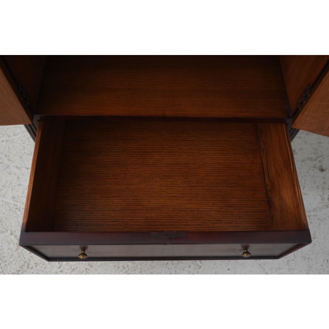 1990s Large Dark Cherry Oversized Bed Side Chest Occasional Stand For Sale - Image 5 of 12