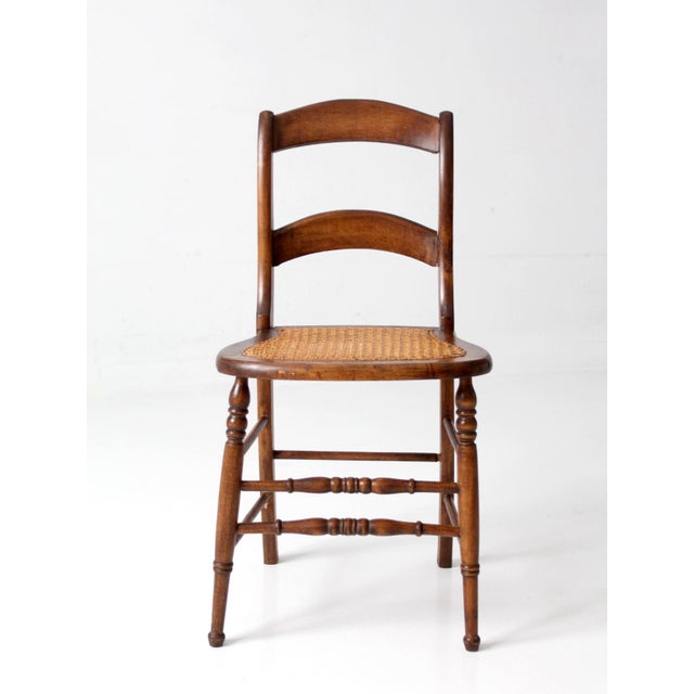 Victorian Antique Victorian Cottage Cane Seat Chair For Sale - Image 3 of 12