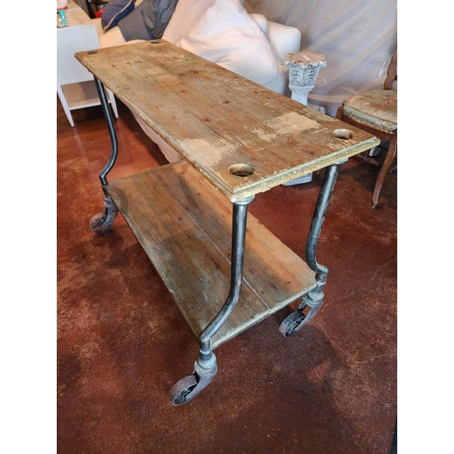 Antique Industrial Display Table For Sale In San Antonio - Image 6 of 6