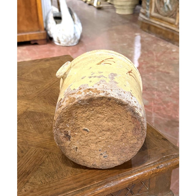 Yellow 19th Century French Provence Glazed Terracotta Storage Pot With Lid For Sale - Image 8 of 8