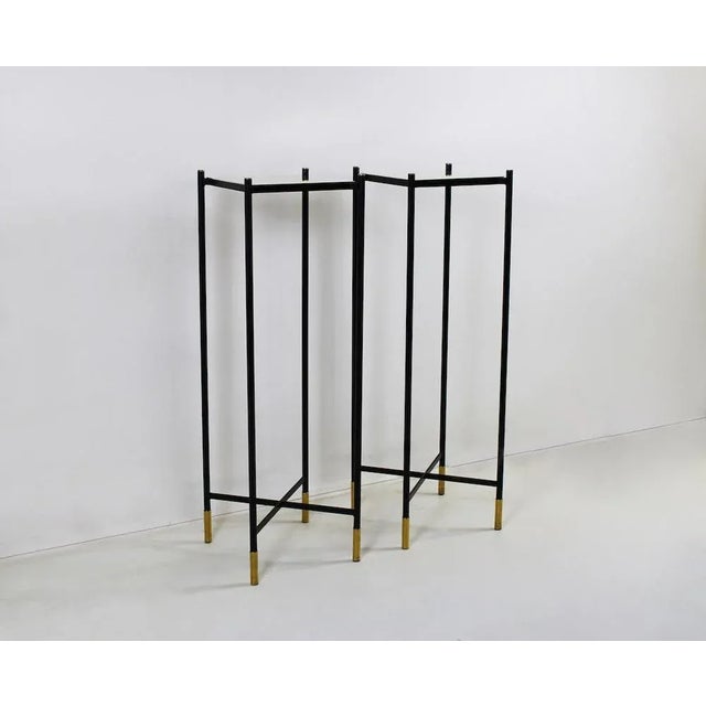Black Vintage Column in Brass & Metal, 1970s For Sale - Image 8 of 8