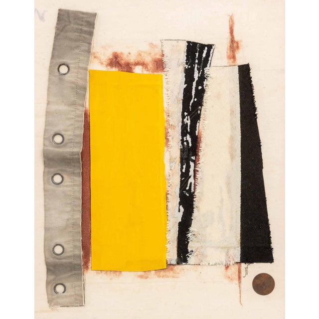 Joy Floyd (American, 1932-2021), Untitled (Abstraction), Collage on Linen Wrapped Board, initialed "JL" lower right, wood...