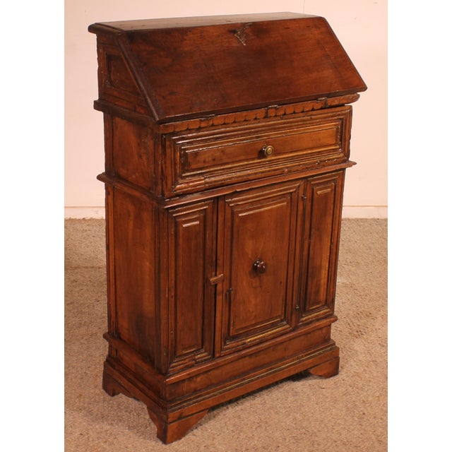 17th Century Italian Renaissance Walnut Oratory with Drop-Front For Sale - Image 6 of 13