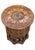 Antique Middle Eastern Circular Carved Side Table with Brass Inlay For Sale - Image 4 of 7