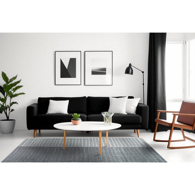 Contemporary 10x14 Lila Talia Gray Geometric Modern Flatweave Carpet Rug For Sale - Image 3 of 7