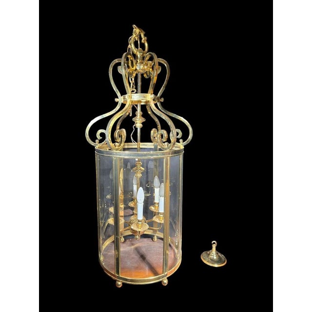 Large Decorative Gilt Bronze Lantern, 1950s For Sale - Image 14 of 15