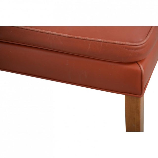 2202 Stool in Cognac Leather by Børge Mogensen, 1980s For Sale - Image 10 of 12