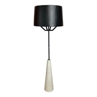 Arteriors Modern Marble and Iron Juneau Floor Lamp For Sale