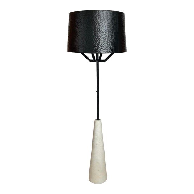Arteriors Modern Marble and Iron Juneau Floor Lamp For Sale
