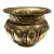 Large English Hand-Hammered Brass Repoussé Round Planter/Jardinière For Sale