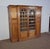 Beautiful solid mahogany parquet library with a large central rebellious part, made up of two glass doors with floral...