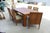 Wood 1980s e.j. Victor Style Hand Scooped Wood Dining Set.- 7 Pieces For Sale - Image 7 of 9